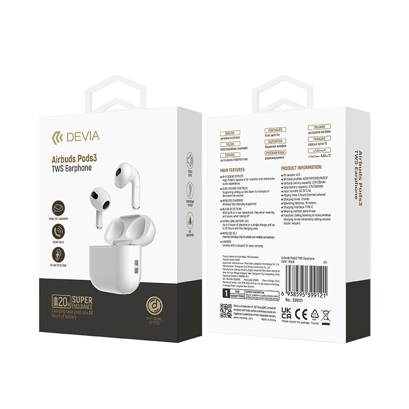  Foto - Airbuds Pods3 Tws Earphone Devia